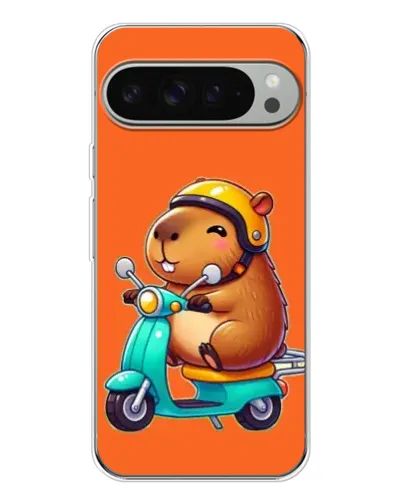 Чехол для Google Pixel 9 Pro XL с картинкой «Капибара на скутере»