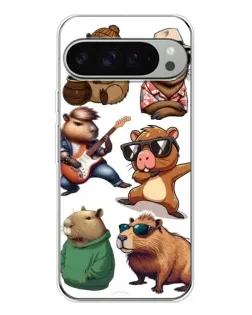 Чехол для Google Pixel 9 Pro XL с картинкой «Крутые капибары музыканты»