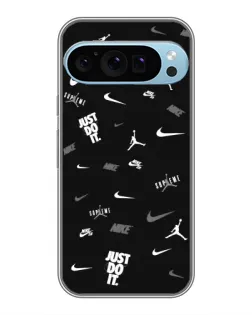 Чехол для Google Pixel 9 Pro с картинкой «Nike Black Pattern»