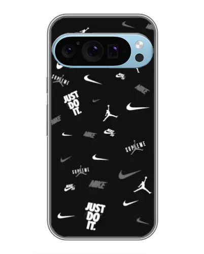 Чехол для Google Pixel 9 Pro с картинкой «Nike Black Pattern»