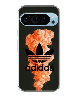 Чехол для Google Pixel 9 Pro с картинкой «Оранжевый дым Adidas»