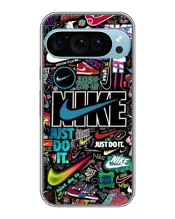 Чехол для Google Pixel 9 Pro с картинкой «Яркий коллаж Nike»