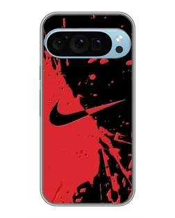 Чехол для Google Pixel 9 Pro с картинкой «Красные брызги Nike»