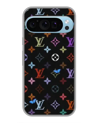 Чехол для Google Pixel 9 Pro с картинкой «Цветная монограмма LV»