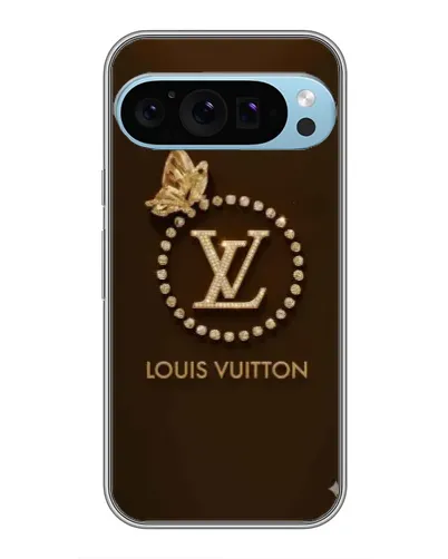 Чехол для Google Pixel 9 Pro с картинкой «LV — золотая печать»
