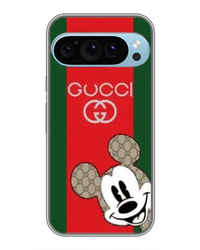 Чехол для Google Pixel 9 Pro с картинкой «Gucci — полосы и Микки»