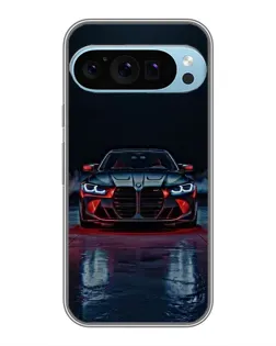 Чехол для Google Pixel 9 Pro с картинкой «BMW на мокрой дороге»