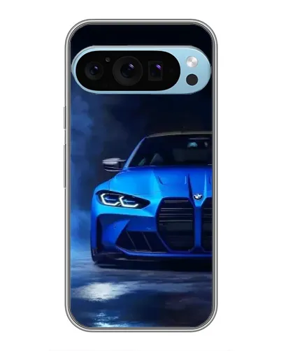 Чехол для Google Pixel 9 Pro с картинкой «Голубая BMW M4»