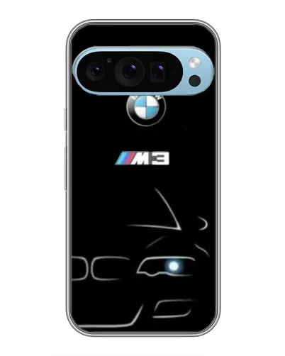 Чехол для Google Pixel 9 Pro с картинкой «Минималистичный принт BMW M3»