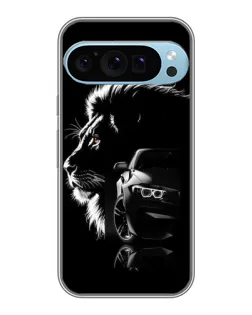 Чехол для Google Pixel 9 Pro с картинкой «BMW и лев»