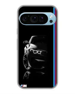 Чехол для Google Pixel 9 Pro с картинкой «Силуэт BMW в темноте»