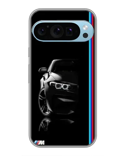 Чехол для Google Pixel 9 Pro с картинкой «Силуэт BMW в темноте»