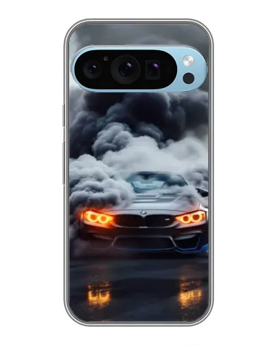 Чехол для Google Pixel 9 Pro с картинкой «BMW в дыму»