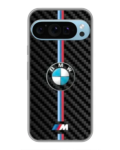 Чехол для Google Pixel 9 Pro с картинкой «Эмблема BMW и карбон»