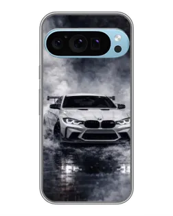 Чехол для Google Pixel 9 Pro с картинкой «BMW сквозь туман»
