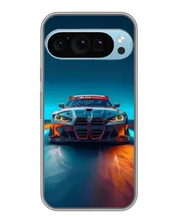 Чохол для Google Pixel 9 Pro з картинкою «BMW — вогні неону»