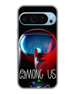 Чехол для Google Pixel 9 Pro с картинкой «Красный импостер — макро»