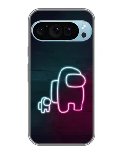 Чехол для Google Pixel 9 Pro с картинкой «Among Us неон-арт»