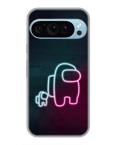 Чехол для Google Pixel 9 Pro с картинкой «Among Us неон-арт»