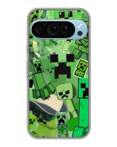 Чехол для Google Pixel 9 Pro с картинкой «Криперы Minecraft»