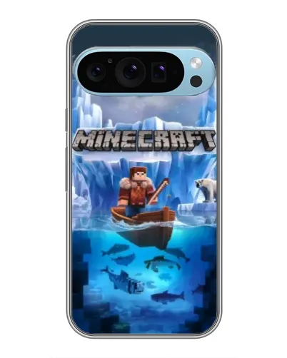 Чехол для Google Pixel 9 Pro с картинкой «Minecraft ледяной мир»