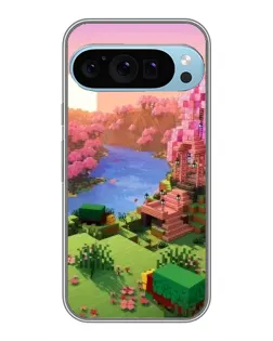 Чехол для Google Pixel 9 Pro с картинкой «Розовое дерево Minecraft»