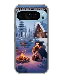 Чехол для Google Pixel 9 Pro с картинкой «Зимний Minecraft»