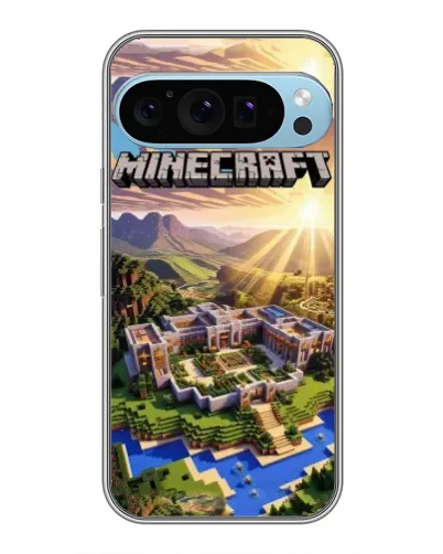 Чехол для Google Pixel 9 Pro с картинкой «Minecraft панорама»