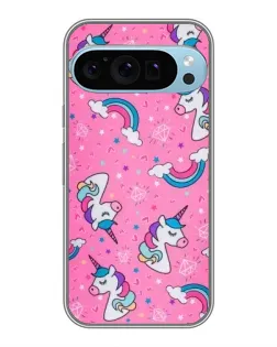 Чехол для Google Pixel 9 Pro с картинкой «Unicorn паттерн розовый»