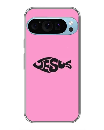 Чохол для Google Pixel 9 Pro з картинкою «Рожевий символ Jesus»