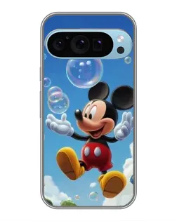 Чехол для Google Pixel 9 Pro с картинкой «Mickey и мыльные пузыри»