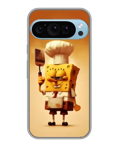 Чехол для Google Pixel 9 Pro с картинкой «Губка Боб повар»