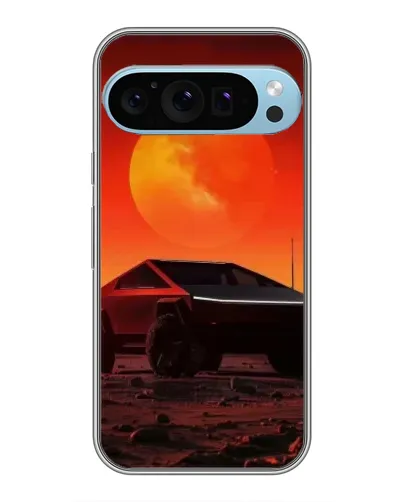 Чехол для Google Pixel 9 Pro с картинкой «Cybertruck на Марсе»