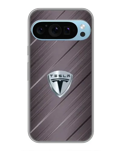 Чехол для Google Pixel 9 Pro с картинкой «Металлическая текстура Tesla»