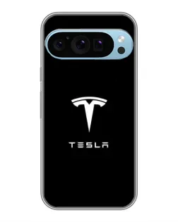 Чехол для Google Pixel 9 Pro с картинкой «Tesla White Logo»
