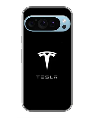 Чехол для Google Pixel 9 Pro с картинкой «Tesla White Logo»