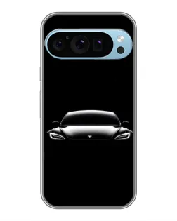 Чехол для Google Pixel 9 Pro с картинкой «Фары Tesla Night»