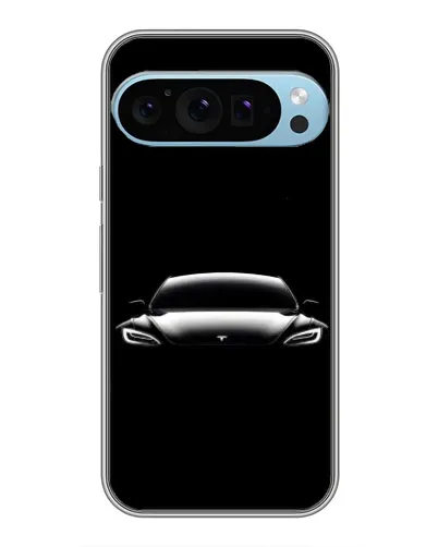 Чехол для Google Pixel 9 Pro с картинкой «Фары Tesla Night»