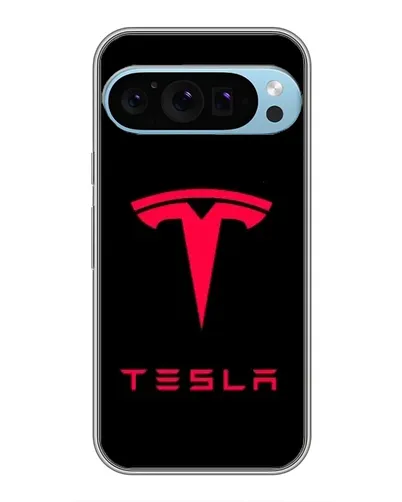 Чехол для Google Pixel 9 Pro с картинкой «Tesla Red Logo»