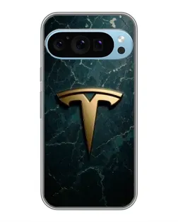 Чехол для Google Pixel 9 Pro с картинкой «Мраморная Tesla Gold»