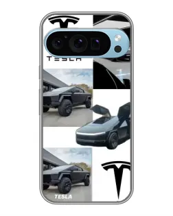 Чехол для Google Pixel 9 Pro с картинкой «Коллаж Cybertruck Tesla»