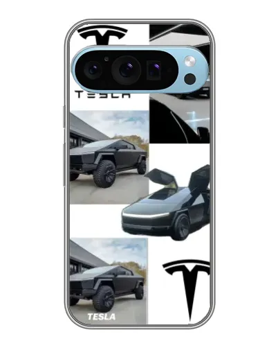 Чехол для Google Pixel 9 Pro с картинкой «Коллаж Cybertruck Tesla»