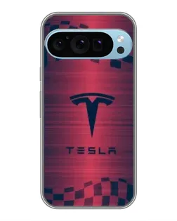 Чехол для Google Pixel 9 Pro с картинкой «Тесла красный карбон»