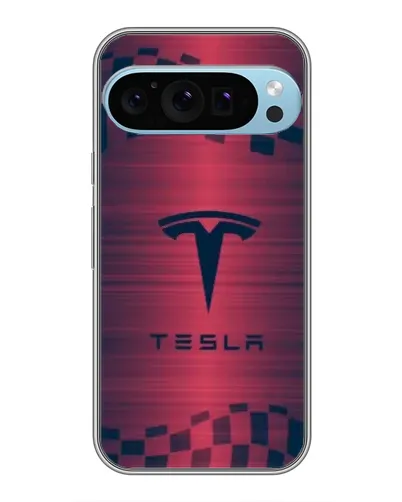 Чехол для Google Pixel 9 Pro с картинкой «Тесла красный карбон»