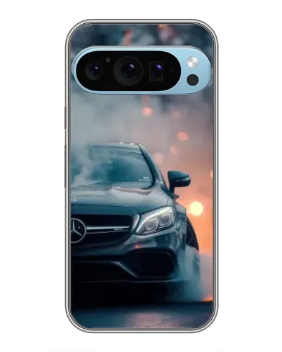 Чехол для Google Pixel 9 Pro с картинкой «Mercedes — ночной город»