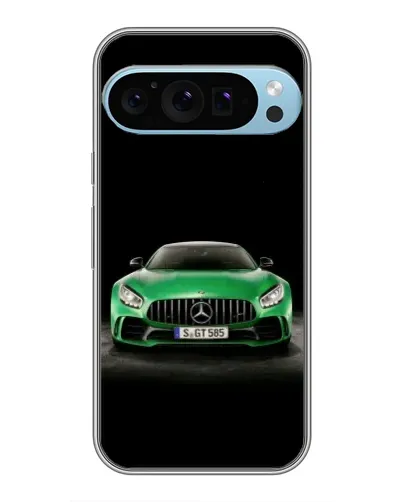Чехол для Google Pixel 9 Pro с картинкой «Mercedes — неоновый лого»