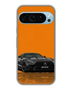 Чехол для Google Pixel 9 Pro с картинкой «Оранжевый Mercedes AMG»