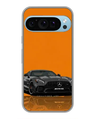 Чехол для Google Pixel 9 Pro с картинкой «Оранжевый Mercedes AMG»