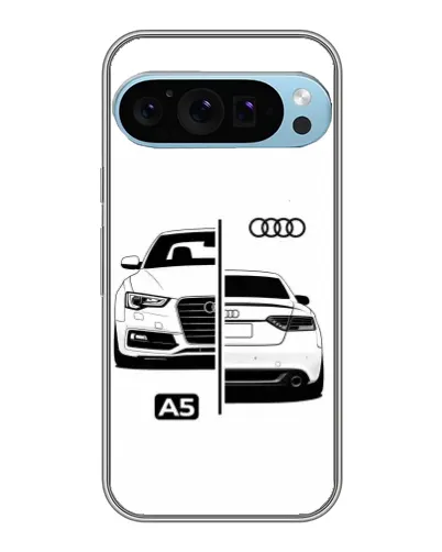 Чехол для Google Pixel 9 Pro с картинкой «Audi — контрастный дизайн»