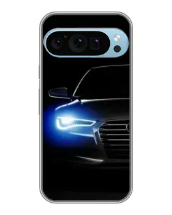 Чехол для Google Pixel 9 Pro с картинкой «Неоновый взгляд Audi»